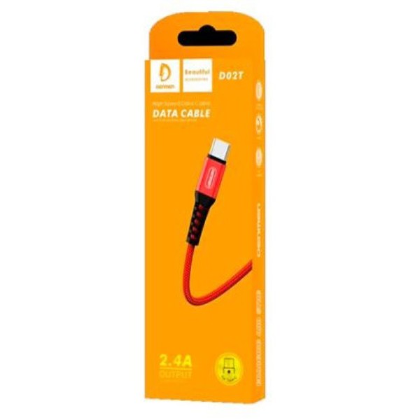 Фото - Кабель Denmen D02T 2.4А USB-Type-C 1 м Red (DN-D02T-RD)
